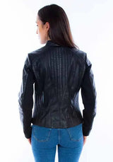 Scully Leather Leatherwear Womens Black Lamb Ladies Zip Front Jacket - Scully Leather - Flyclothing LLC