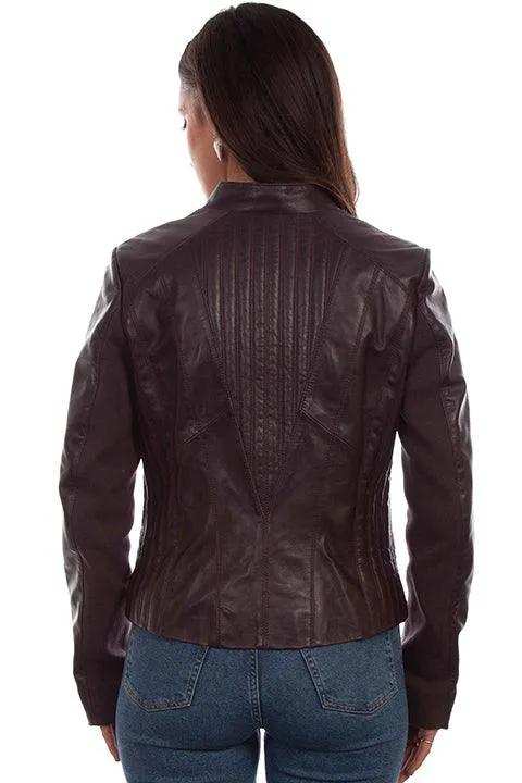 Scully Leather Leatherwear Womens Aubergine Ladies Zip Front Jacket - Scully Leather - Flyclothing LLC