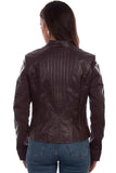 Scully Leather Leatherwear Womens Aubergine Ladies Zip Front Jacket - Scully Leather