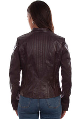 Scully Leather Leatherwear Womens Aubergine Ladies Zip Front Jacket