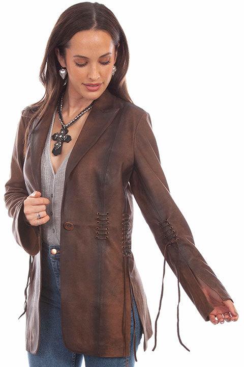 Scully Leather Leatherwear Womens Vintage Brown Ladies Jacket - Scully Leather