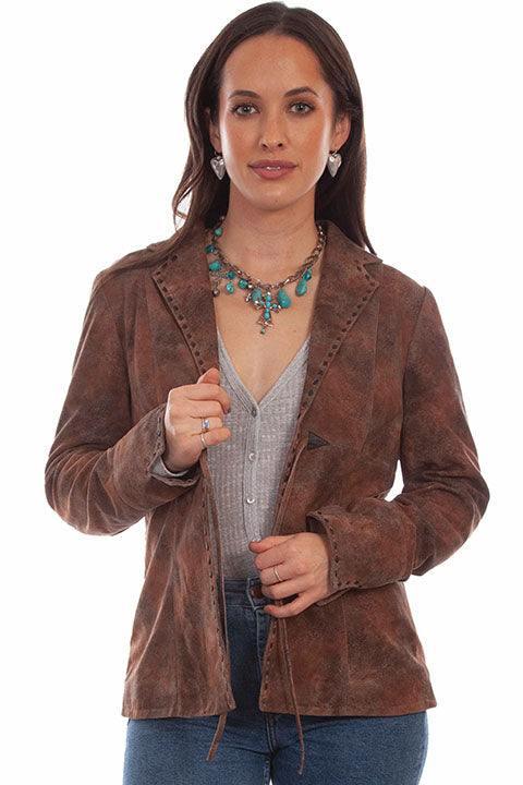 Scully Leather Leatherwear Womens Brown Lamb Suede Ladies Jacket - Scully Leather
