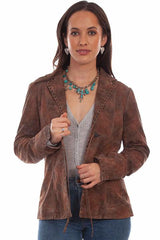 Scully Leather Leatherwear Womens Brown Lamb Suede Ladies Jacket - Scully Leather