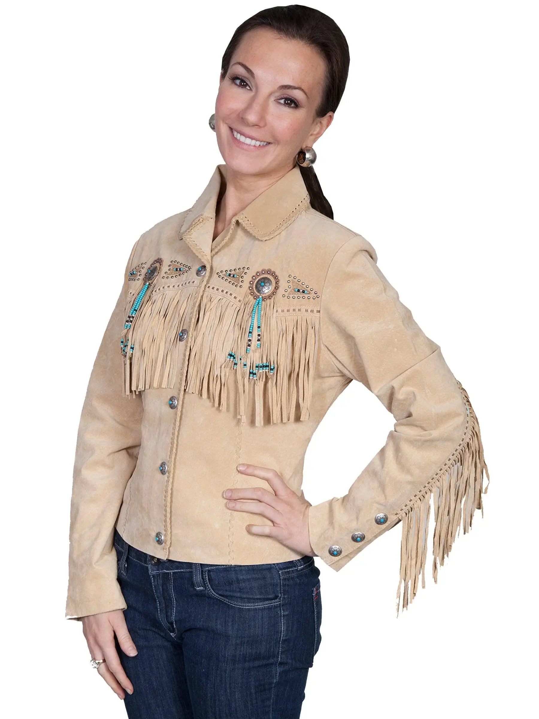 Scully CHAMOIS BOAR SUEDE FAWN Jacket - Scully Leather - Flyclothing LLC