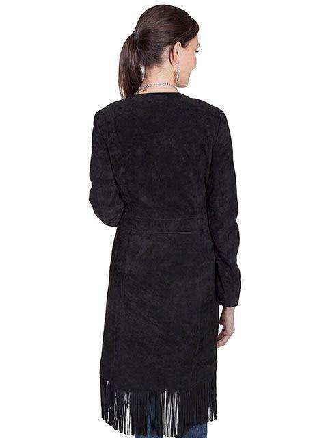 Scully BLACK BOAR SUEDE FRINGE LONG COAT - Scully Leather - Flyclothing LLC