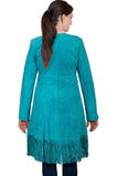 Scully DK TURQ FRINGE LONG COAT - Scully Leather