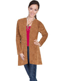 Scully CINNAMON BOAR SUEDE FRINGE LONG COAT - Scully Leather