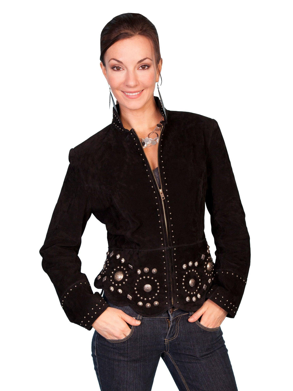 Scully BLACK BOAR SUEDE LADIES JACKET - Scully Leather