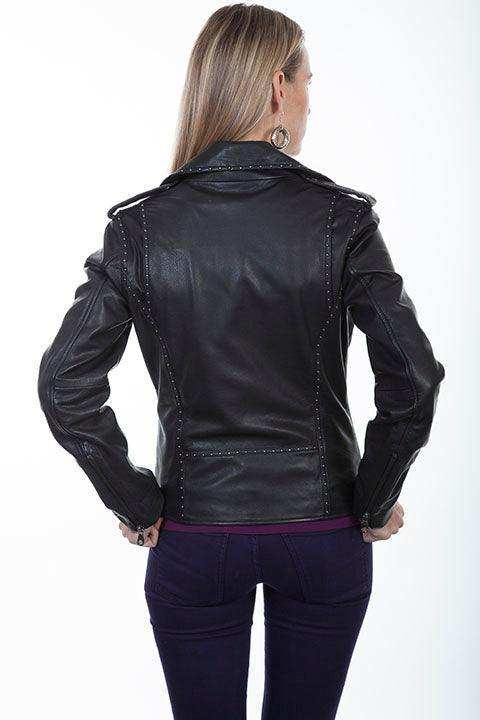 Scully BLACK LAMB Studded motorcycle jacket - Scully Leather - Flyclothing LLC
