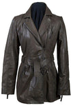 Scully OLIVE BELTED THIGH LENGTH COAT - Scully Leather