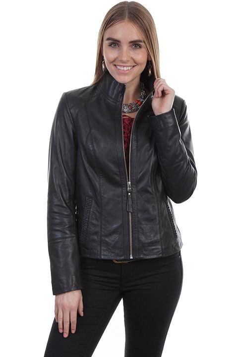 Scully Leather Black Lamb Zip Front Womens Jacket - Flyclothing LLC