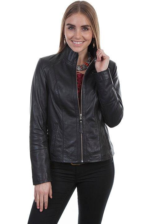 Scully Leather Black Lamb Zip Front Womens Jacket - Scully Leather