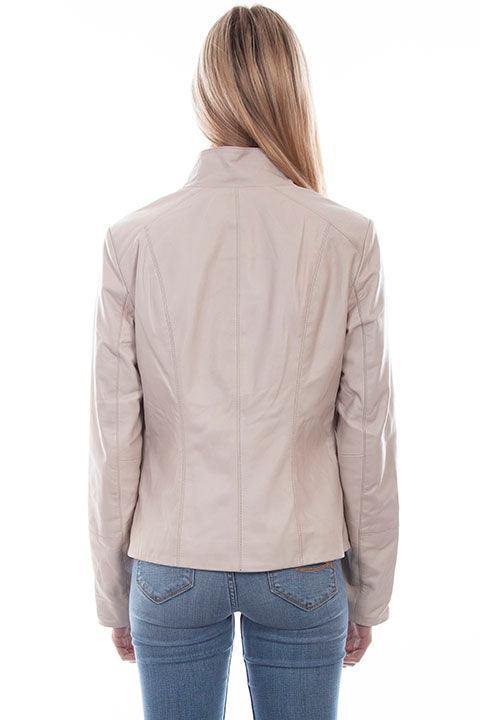 Scully Leather 100% Leather Beige Zip Front Jacket - Scully Leather