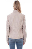 Scully Leather 100% Leather Beige Zip Front Jacket - Scully Leather