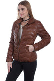 Scully COGNAC SOFT LAMB RIBBED JACKET - Scully Leather