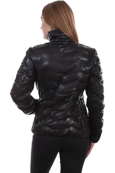 Scully Leather Black Ribbed Womens Jacket - Flyclothing LLC