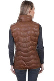 Scully Leather 100% Leather Cognac Soft Lamb Ribbed Vest - Scully Leather
