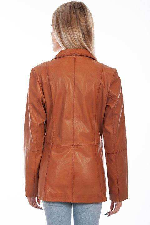 Scully COGNAC SOFT LAMB LADIES BLAZER - Scully Leather - Flyclothing LLC
