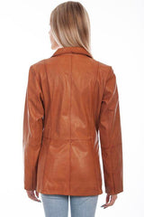 Scully COGNAC SOFT LAMB LADIES BLAZER - Scully Leather