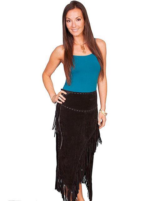 Scully BLACK BOAR SUEDE LADIES SKIRT - Scully Leather