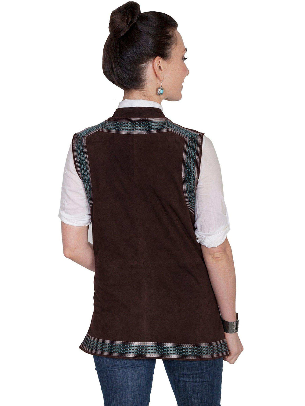 Scully EXPRESSO BOAR SUEDE LADIES VEST - Scully Leather - Flyclothing LLC