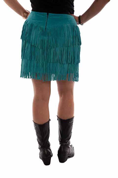 Scully Leather Turquoise Ladies Fringe Skirt - Flyclothing LLC