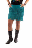 Scully Leather Turquoise Ladies Fringe Skirt - Scully Leather