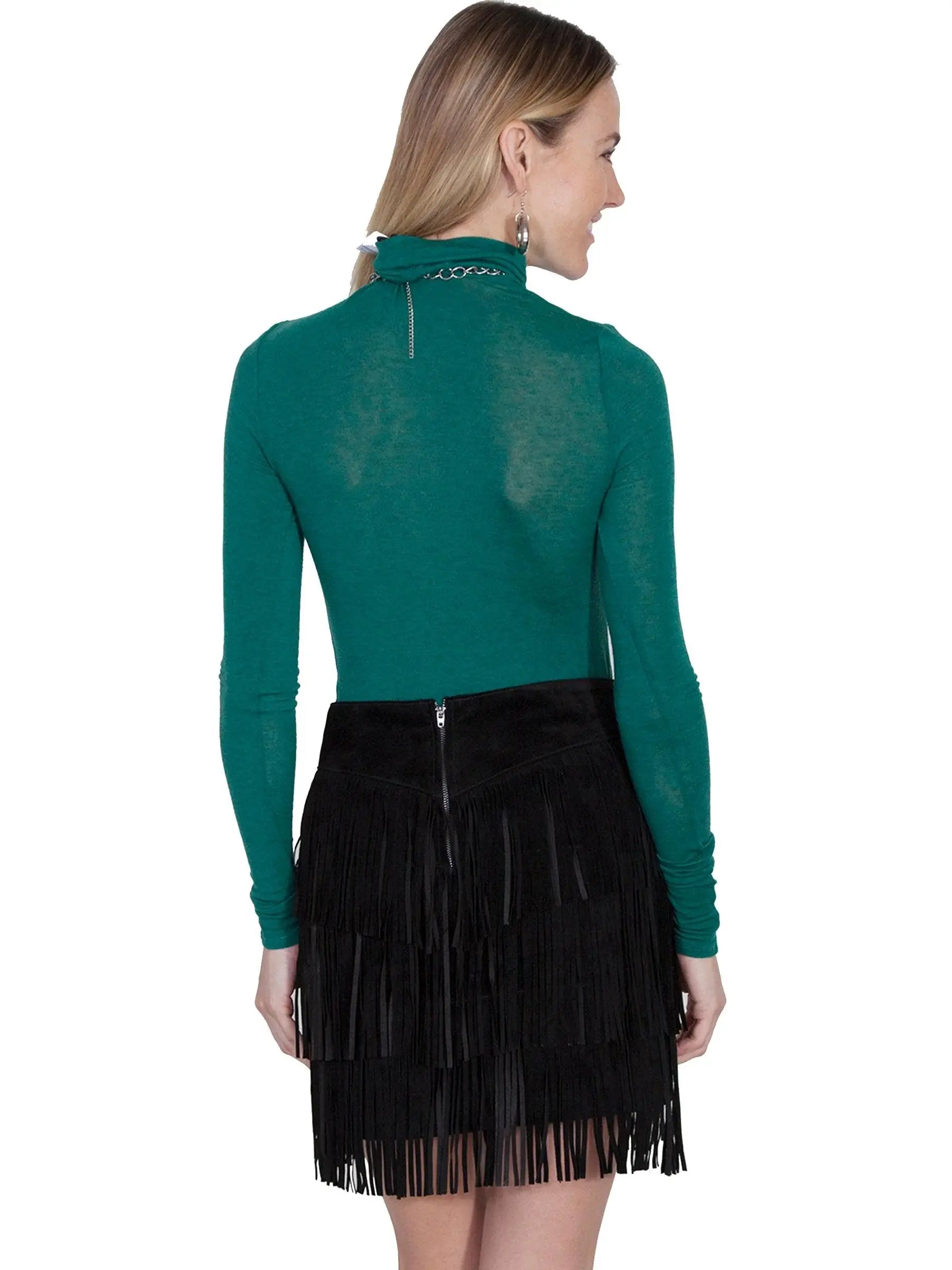 Scully BLACK BOAR SUEDE LADIES FRINGE SKIRT - Scully Leather - Flyclothing LLC