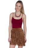 Scully CINNAMON BOAR SUEDE LADIES FRINGE SKIRT - Scully Leather