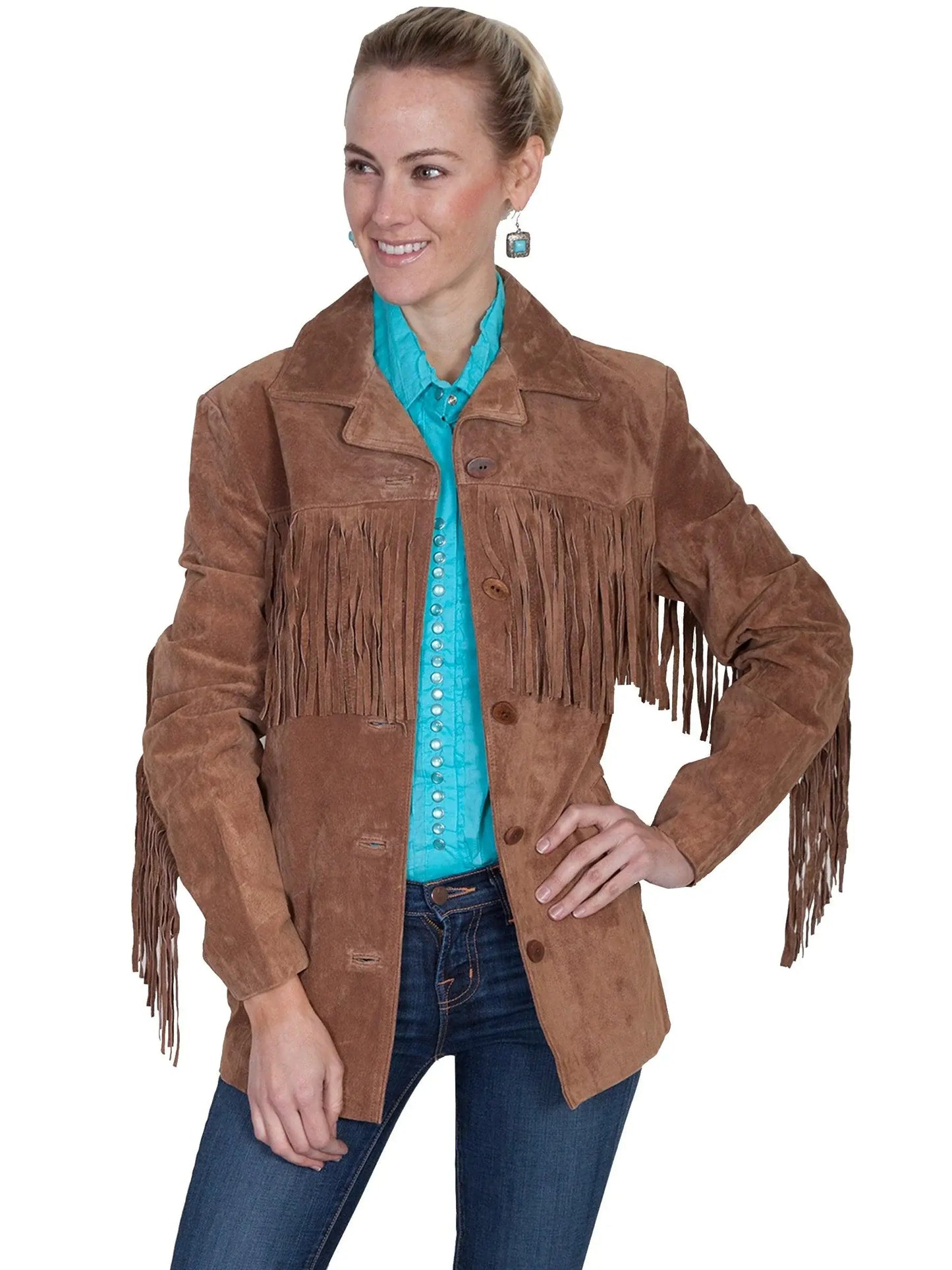 Scully CINNAMON BOAR SUEDE FRINGE JACKET - Scully Leather - Flyclothing LLC