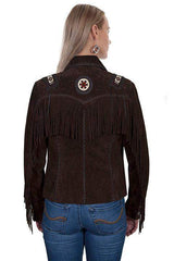 Scully EXPRESSO BOAR SUEDE BEADED/FRINGE JKT - Scully Leather - Flyclothing LLC