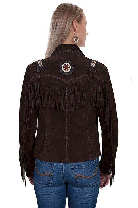 Scully EXPRESSO BOAR SUEDE BEADED/FRINGE JKT - Scully Leather - Flyclothing LLC