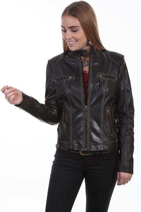 Scully Leather Black Zip Front Womens Jacket - Scully Leather