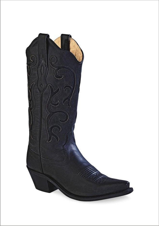 Old West Black Womens Snip Toe Fashion Wear Boots - Old West