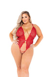 Roma Costume High-Cut Lace Teddy with Crotchless Lace-Up - Roma Costume - Flyclothing LLC