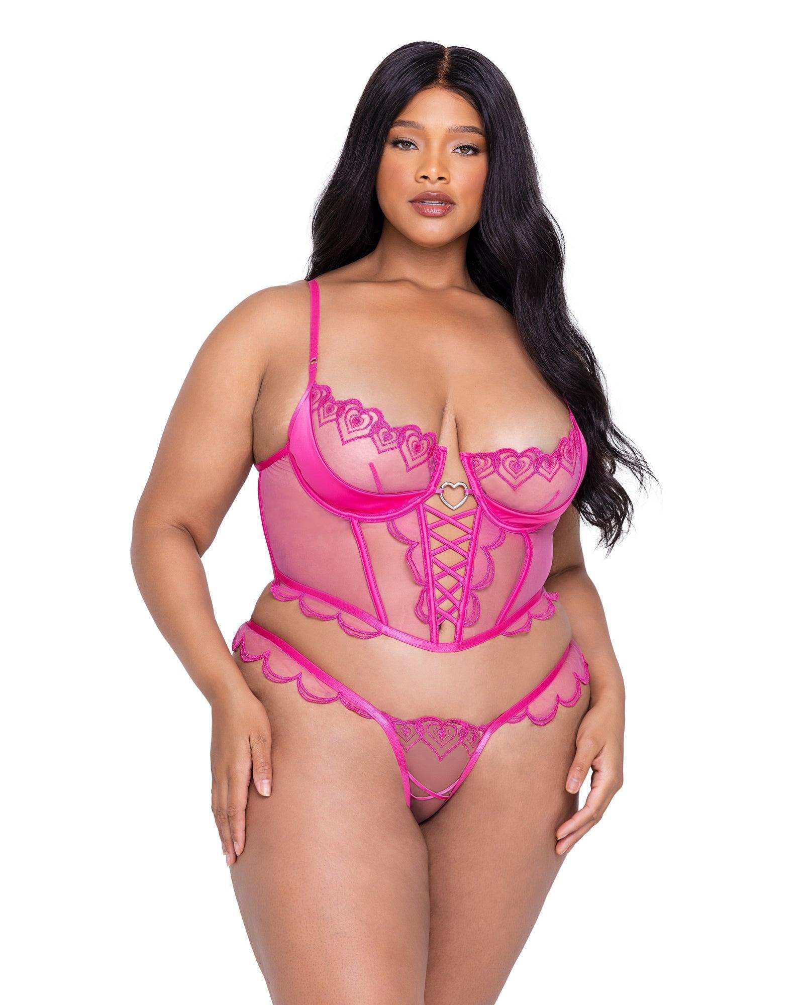 Roma Costume LI622 Bubblegum Heart 2-Piece Bustier Set - Roma Costume - Flyclothing LLC