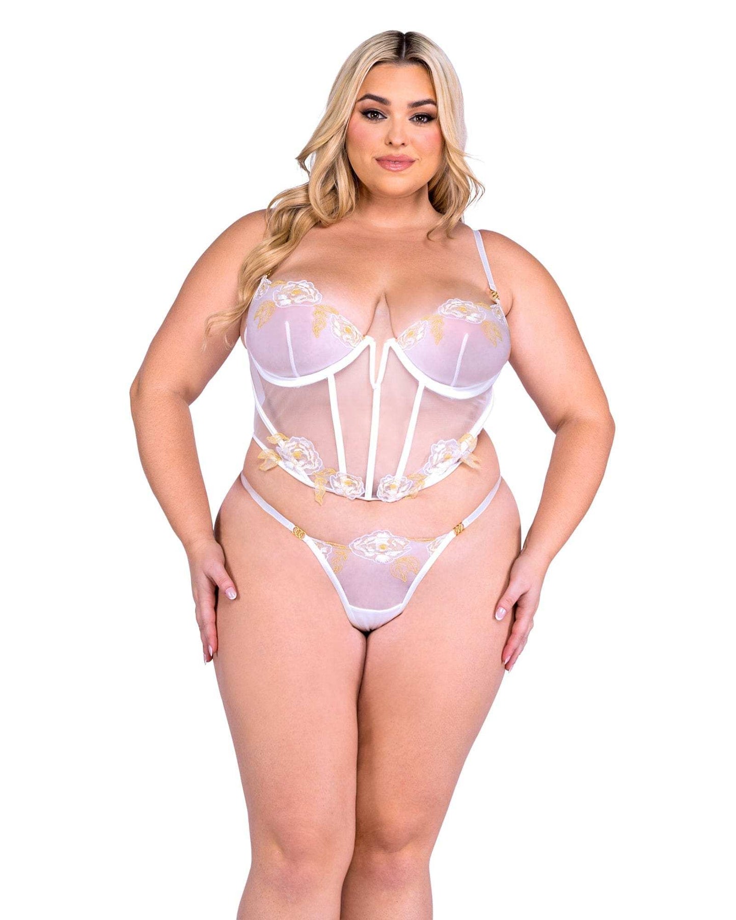 Roma Confidential Peony Paradise Bridal 2-Piece Bustier Set - Roma Costume - Flyclothing LLC