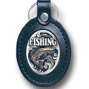 Leather Keychain - Fishing - Siskiyou Buckle