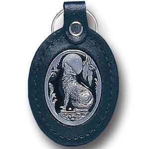 Leather Keychain - Wolf - Siskiyou Buckle