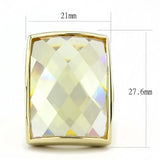 Alamode Gold Brass Ring with AAA Grade CZ in Topaz - Alamode - Flyclothing LLC