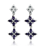 Alamode Rhodium Brass Jewelry Sets with AAA Grade CZ in Amethyst - Alamode - Flyclothing LLC