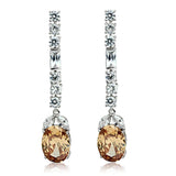 Alamode Rhodium Brass Jewelry Sets with AAA Grade CZ in Champagne - Alamode