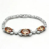 Alamode Rhodium Brass Jewelry Sets with AAA Grade CZ in Champagne - Alamode - Flyclothing LLC