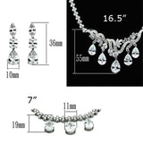 Alamode Rhodium Brass Jewelry Sets with AAA Grade CZ in Clear - Alamode - Flyclothing LLC