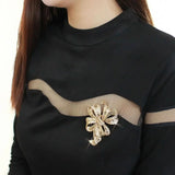 Alamode Gold White Metal Brooches with Top Grade Crystal in Citrine Yellow - Alamode - Flyclothing LLC