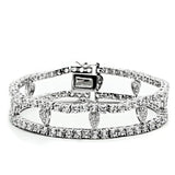 Alamode Rhodium Brass Jewelry Sets with AAA Grade CZ in Clear - Alamode - Flyclothing LLC