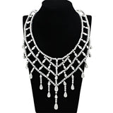 Alamode Rhodium Brass Jewelry Sets with AAA Grade CZ in Clear - Alamode - Flyclothing LLC