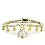 Alamode Gold Brass Jewelry Sets with AAA Grade CZ in Topaz - Alamode - Flyclothing LLC
