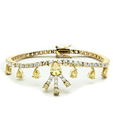 Alamode Gold Brass Jewelry Sets with AAA Grade CZ in Topaz - Alamode