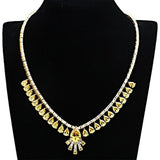 Alamode Gold Brass Jewelry Sets with AAA Grade CZ in Topaz - Alamode - Flyclothing LLC